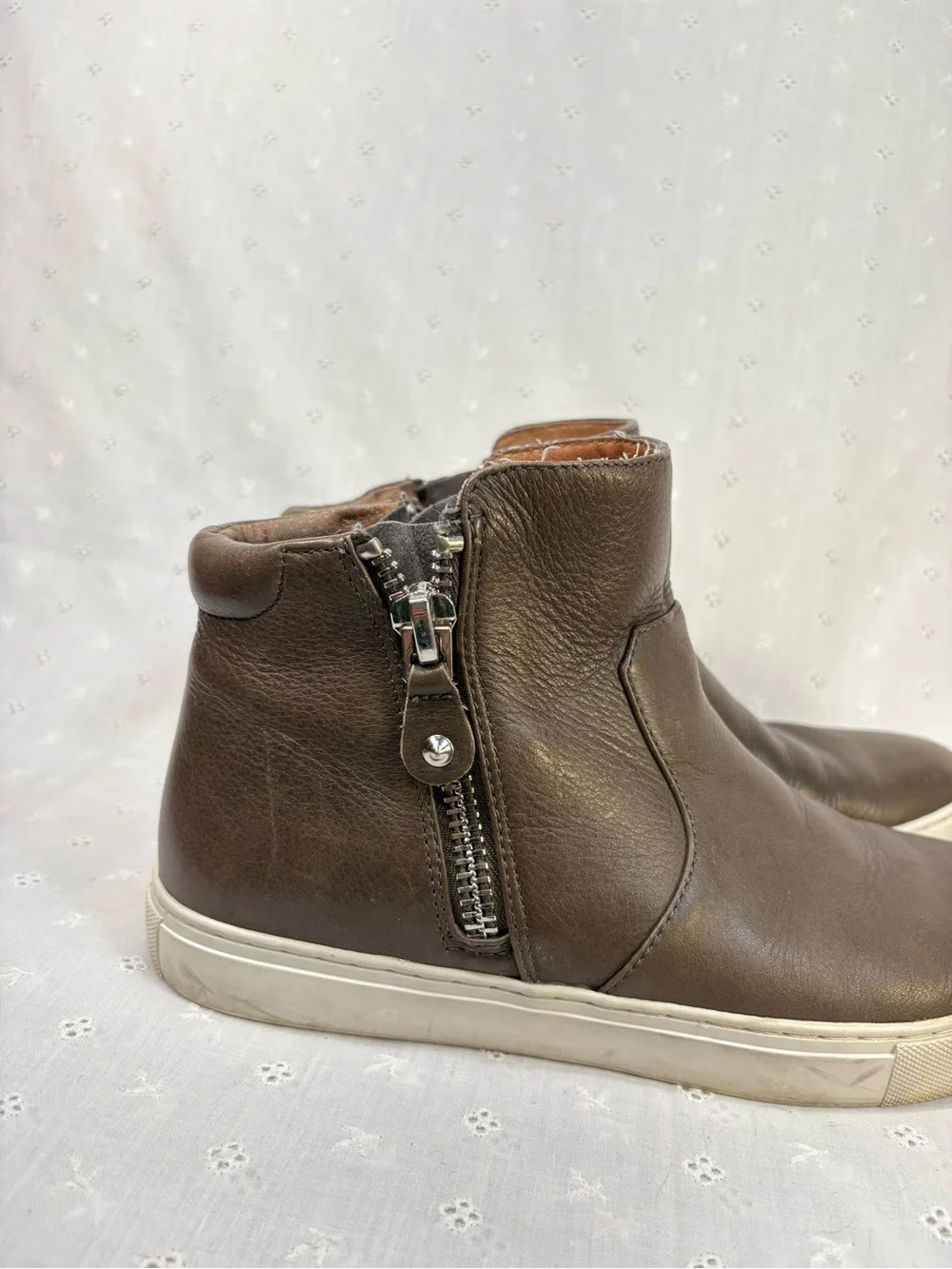 gentle souls Brown Leather Chukka Boots with Side Zip